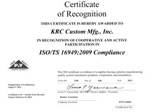 ISO/TS 16949:2009 Compliant