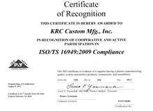 ISO/TS 16949:2009 Compliant